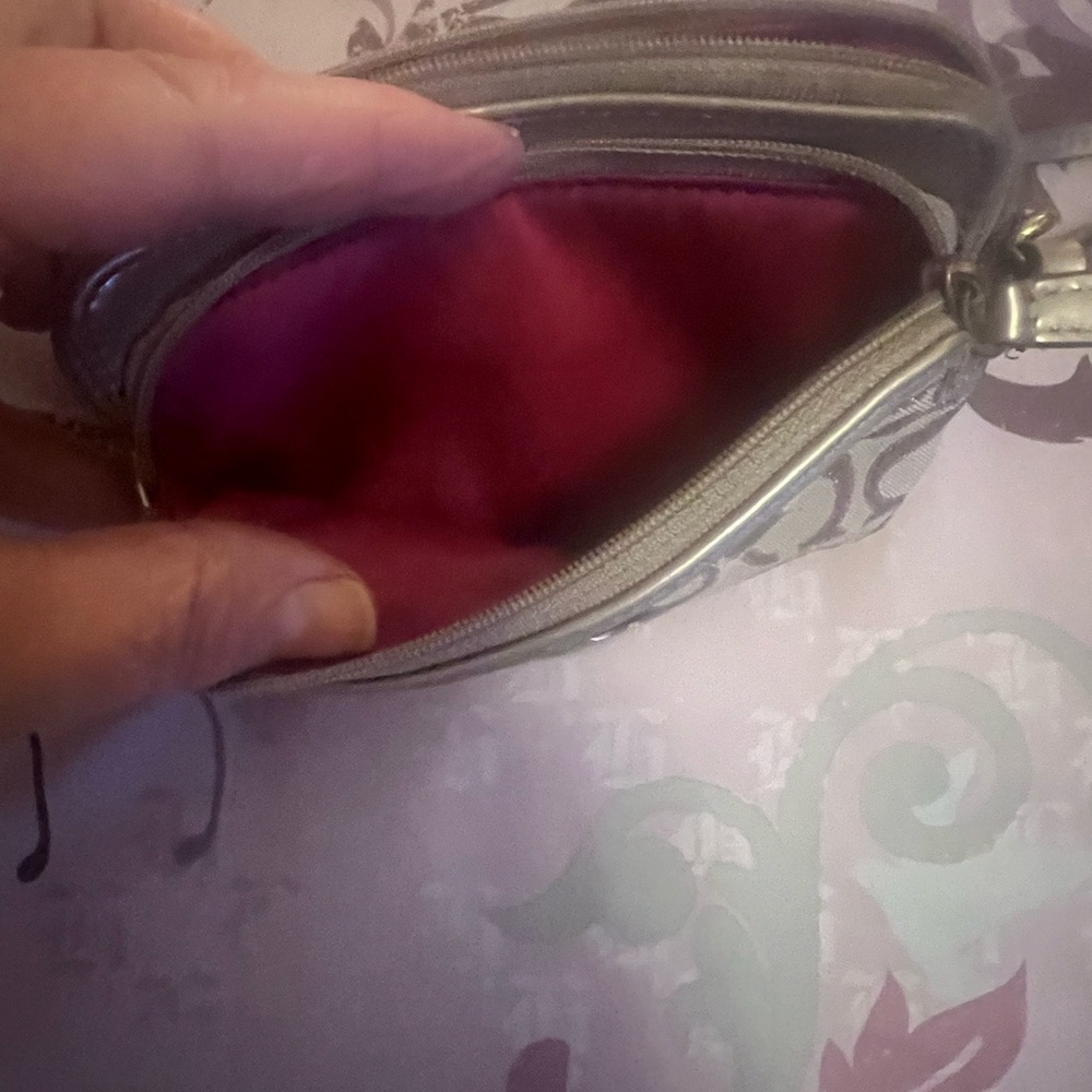 Coach Beige and Gold Wristlet - Picture 4 of 9